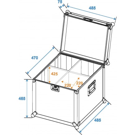 ROADINGER Flightcase 4x PAR-56 Spot long Clamp